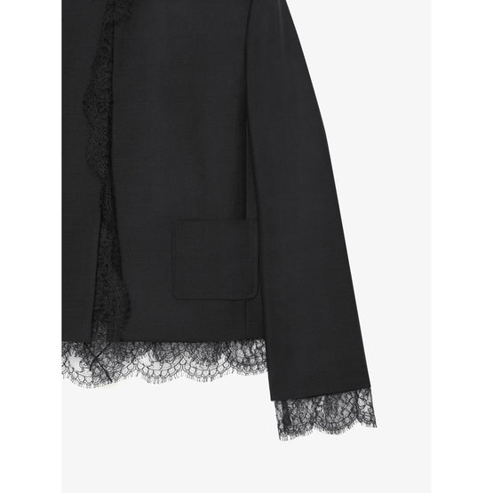 Women Lace Details Jacket - Black