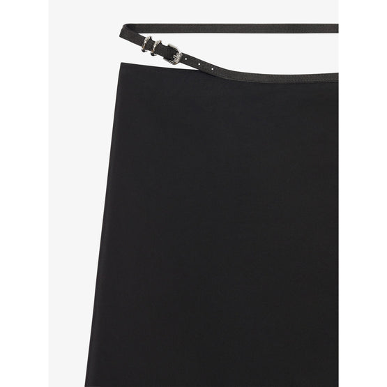 Women Wrap Voyou Belt Skirt - Black