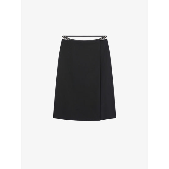 Women Wrap Voyou Belt Skirt - Black