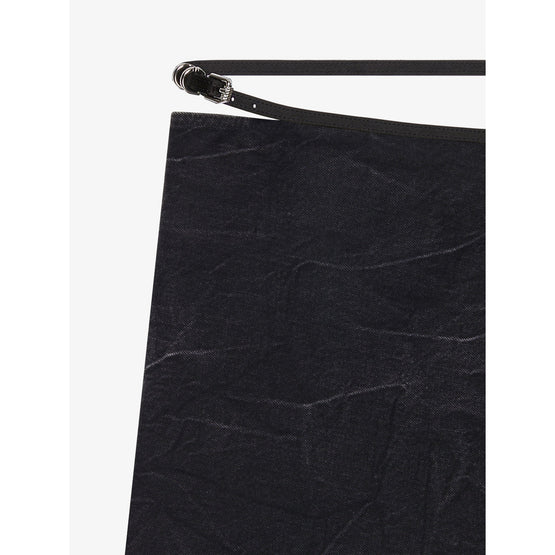 Women Voyou Denim Mini Skirt - Black