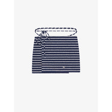 Women Towelling Wrap Skirt - Navy/Natural