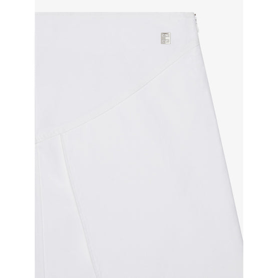 Women Front Split Denim Mini Skirt - White