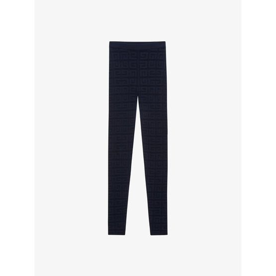 Women Lace Monogram Stretch Legging - Black