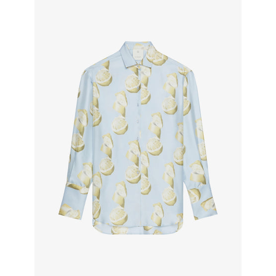 Women Long Shirt - Blue/Yellow