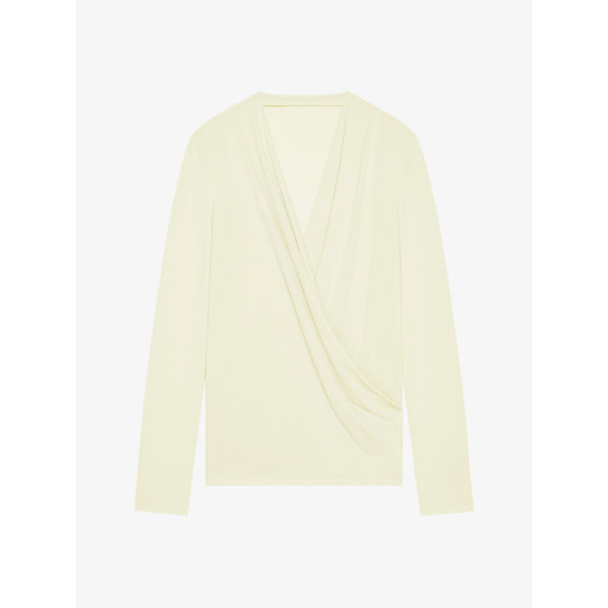 Women Drapped V Top - Butter