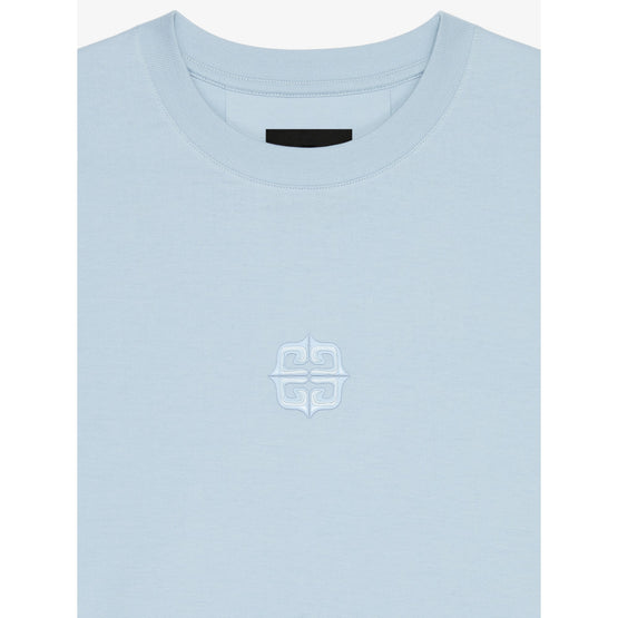 Women Cropped Masculine T-Shirt - Sky Blue
