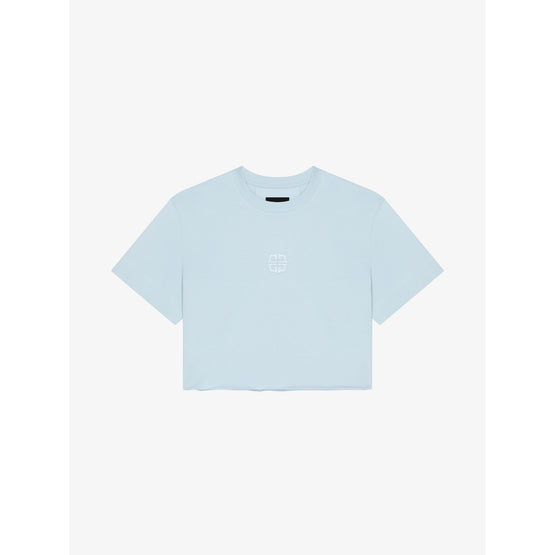 Women Cropped Masculine T-Shirt - Sky Blue