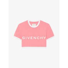 Women Cropped Ringer T Shirt W/H Rib - Flamingo