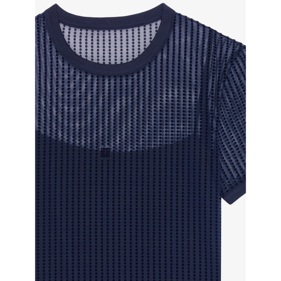 Women 4G Tulle Ringer T-Shirt - Navy