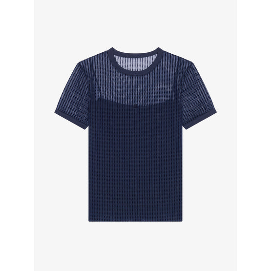 Women 4G Tulle Ringer T-Shirt - Navy