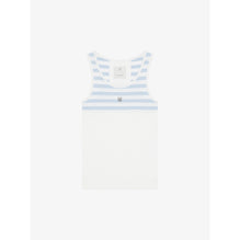 Women 4G Rib Tank Top - White/Light Blue