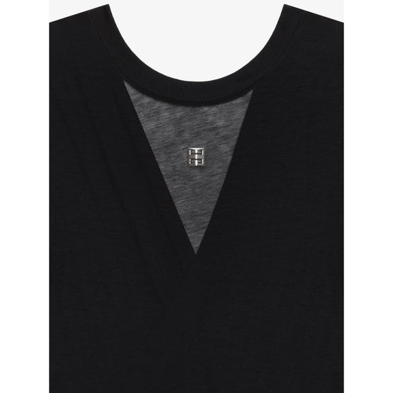 Women Draoed Back Fitted T-Shirt - Black