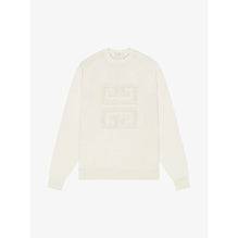 Women Bicolor Crewneck Sweater W/ Front 4G - Ivory