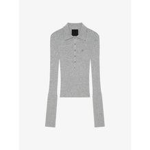 Women Long Sleeves Polo - Heather Grey