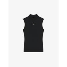 Women Bow Detail Sleeveless High-Neck Sweater - Black