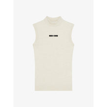 Women Bow Detail Sleeveless High-Neck Sweater - Eggshell